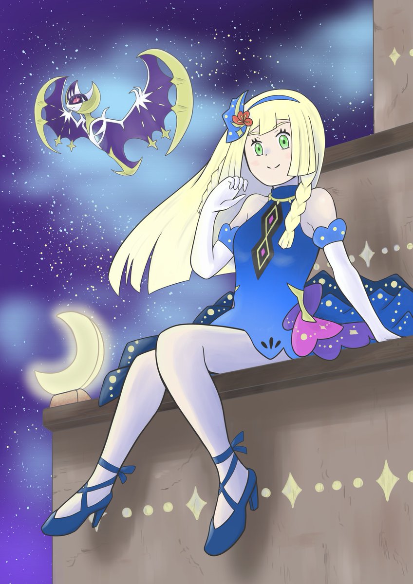eitoichi's tweet photo. リーリエとルナアーラのイラストです
#ポケマスアート　#ポケモン https://t.co/icKeKU8rc6