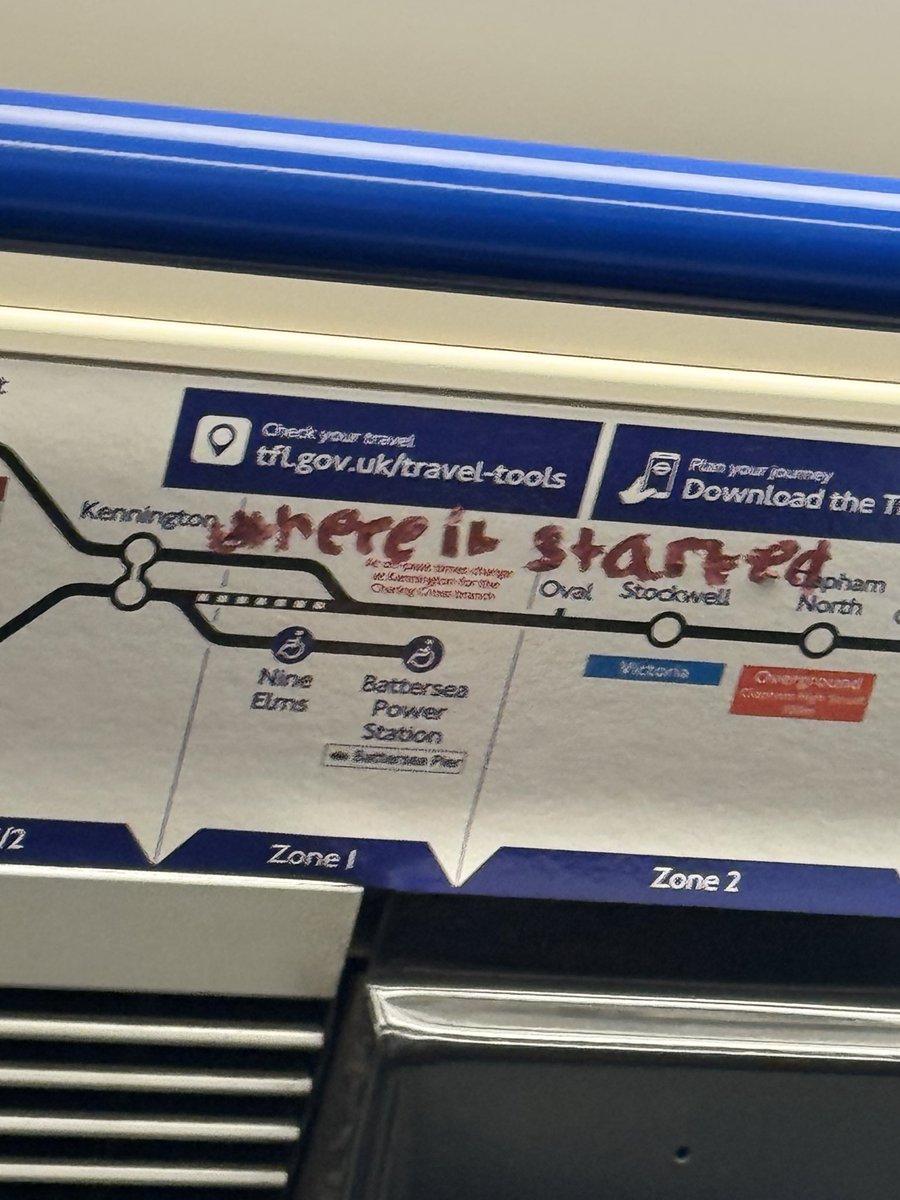 Who from Football Twitter wrote this on the northern line then 🤣