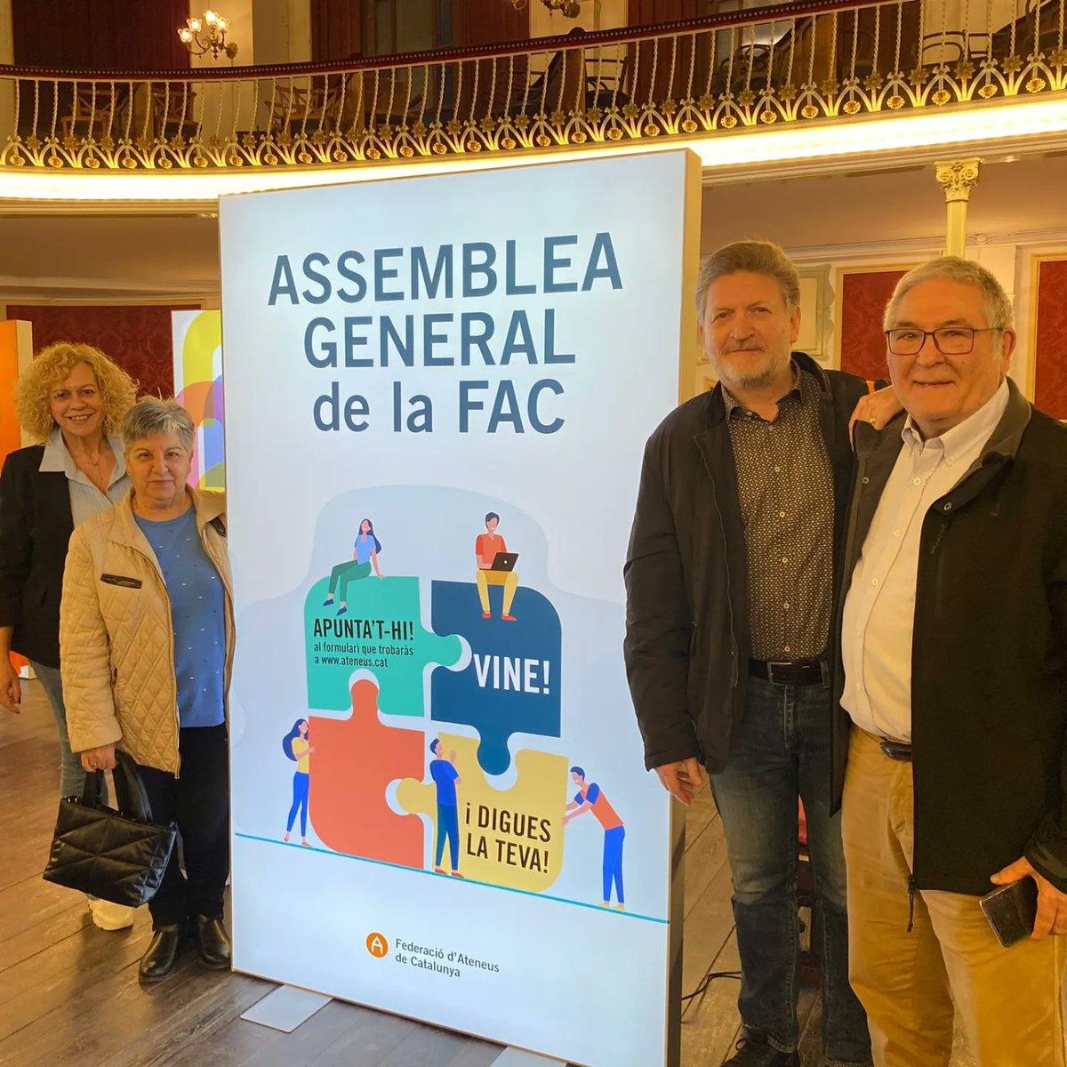 SocietatLaLLiga's tweet photo. Representant La Lliga, aquesta setmana hem participat a l'Assemblea General d'AFOPA (Agrupació d'Aules de Formació Permanent) i avui som a l'Assemblea de la FAC (Federació d'Ateneus de Catalunya),  compartint experiències. @AteneusCat #afopa
#LligatalaLliga #LaLligaNoPara https://t.co/WVxyLBI8SK