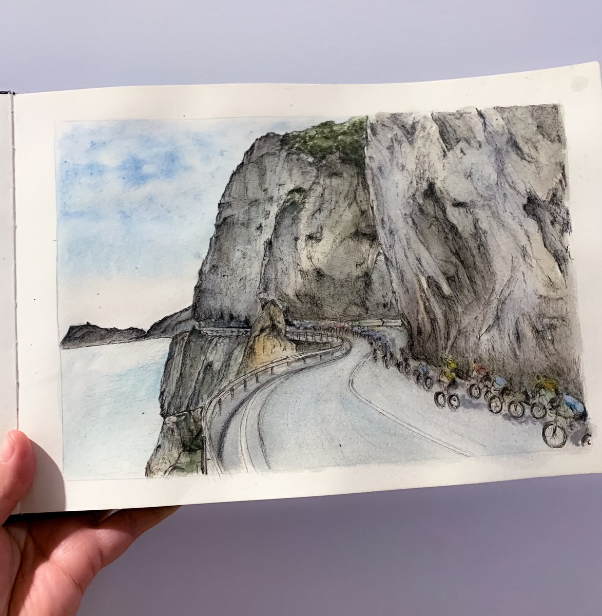 RacingStitches's tweet image. 20km

Still no Pogačar attack yet and the sketch is finished and it’s 2:09am!

 #MilanoSanremo
#sketchbookmonument 
#couchpeleton