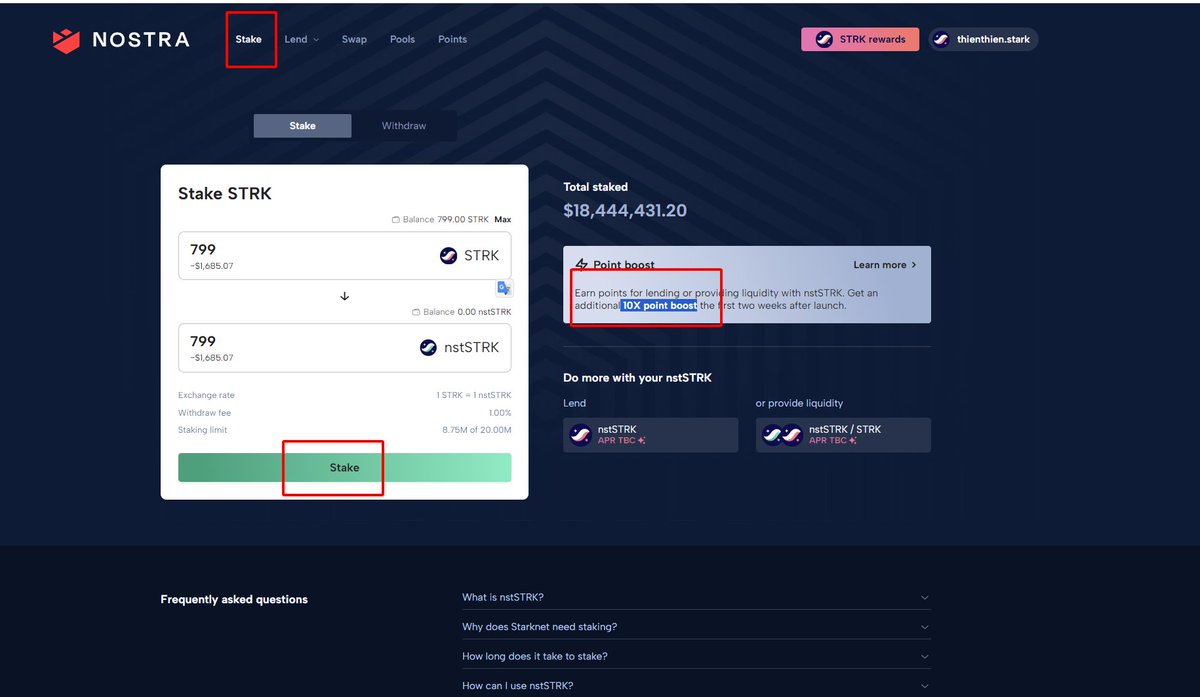 Săn airdrop Nostra finance - Top 1 TVL bên mạng Starknet 🧙‍♂️
Vừa share pool thưởng 40M $STRK luôn anh em nhé!

Ai hold $STRK có thể mang đi farm theo Thin nha ^^

Hướng dẫn chi tiết:

Link ref của Thin ạ:

➢ app.nostra.finance/?ref=e194pyk39h

Link không ref ạ: