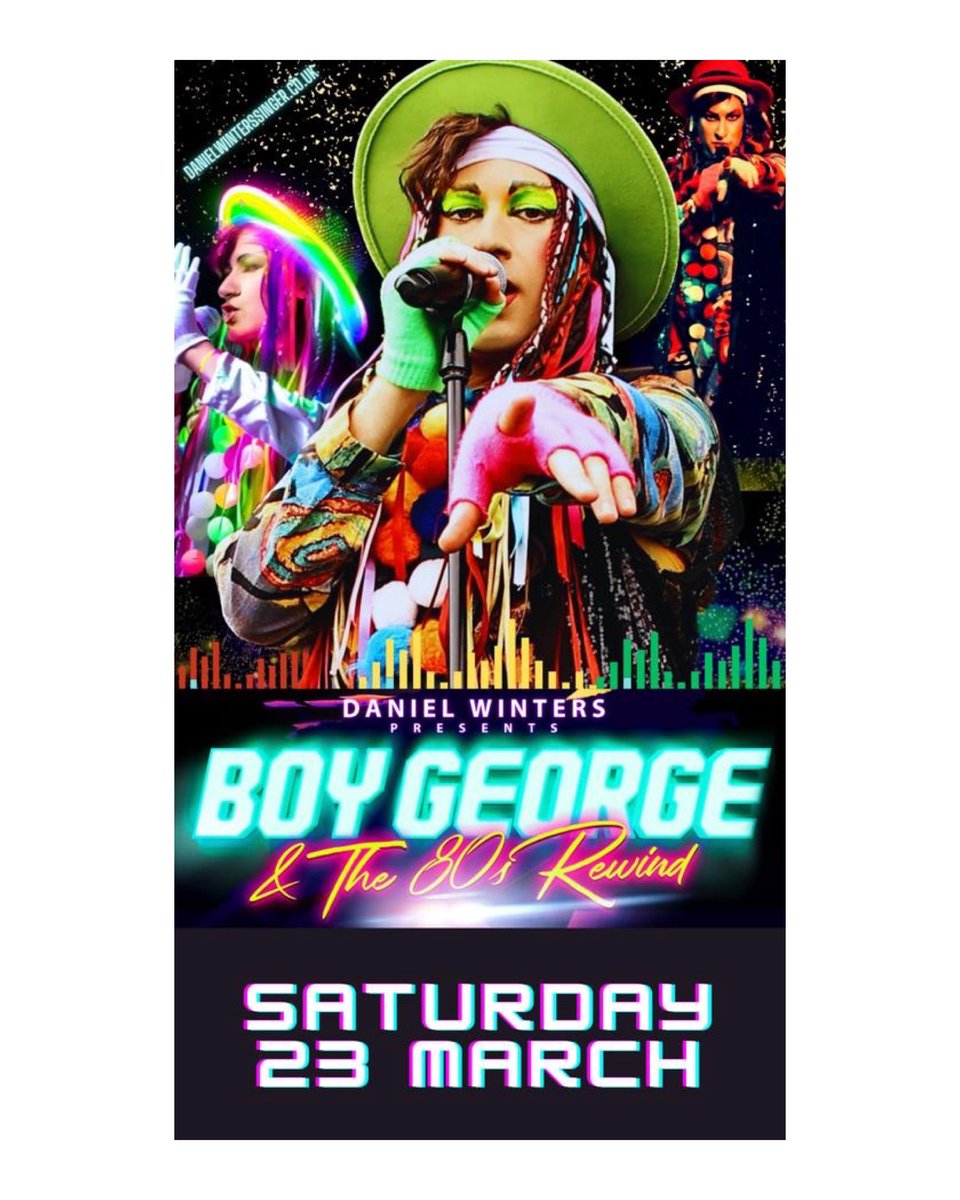 ⭐️BOY GEORGE TRIBUTE⭐️

🎤Saturday 23rd March from 8pm
⛺️ Inside our heated marquee
✨ No entry fee!
🍴 Book a table for dining
🎊 Book now to avoid disappointment!

*A deposit of £10 per person is required on booking*

📱foxandhoundssproston.co.uk/book-a-table/
📞 01606841180