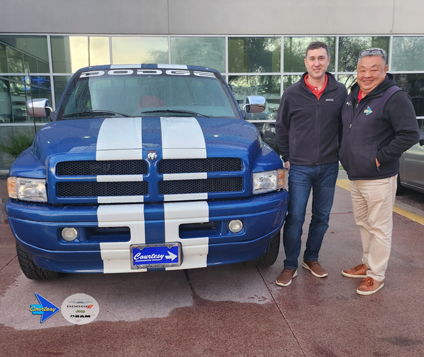 CourtesyCDRSS's tweet image. John Hand II flew in from Iowa for this “Indy 500 Special Edition” Dodge Ram 1500. Andrew Mai made the process very pleasant for John.  Interested in a quality #CourtesyCDJRSuperstitionSprings vehicle, call Andrew at 480-569-2991. #TheCourtesyWay #CourtesyCDRAZ #Ram #Mai4URCDJR