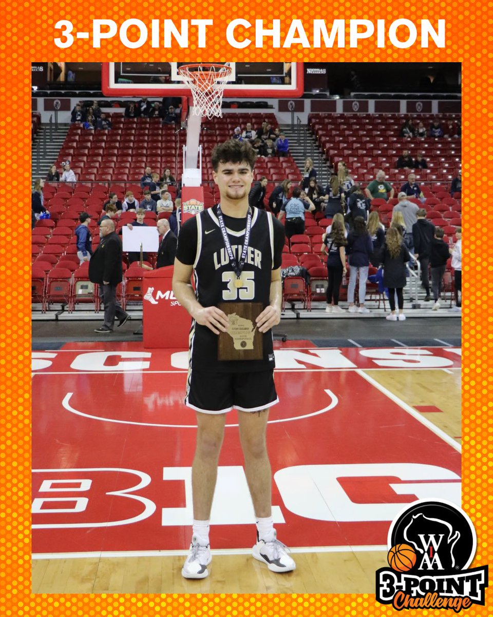 Congratulations to Logan Bahr of Luther High School on becoming the 2024 3-Point Challenge Champion!! #wiaabb