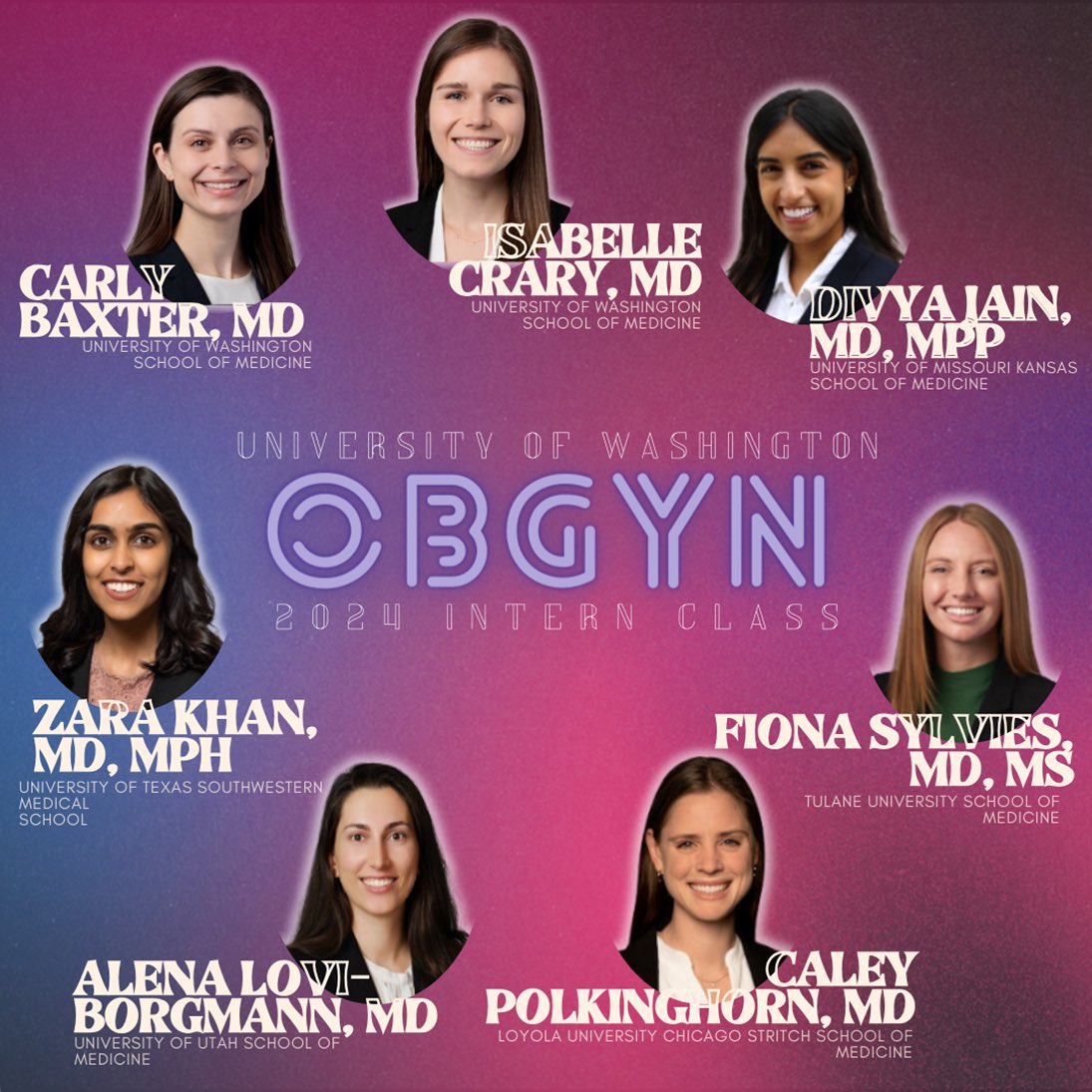 Welcome our new incoming class!! (P.S. UW obgyn always has the coolest graphics 😉)