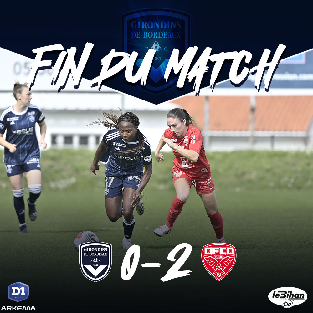 90'+2 - Fin du match. Nos joueuses s'inclinent face à Dijon.

0️⃣-2️⃣ #FCGBDFCO