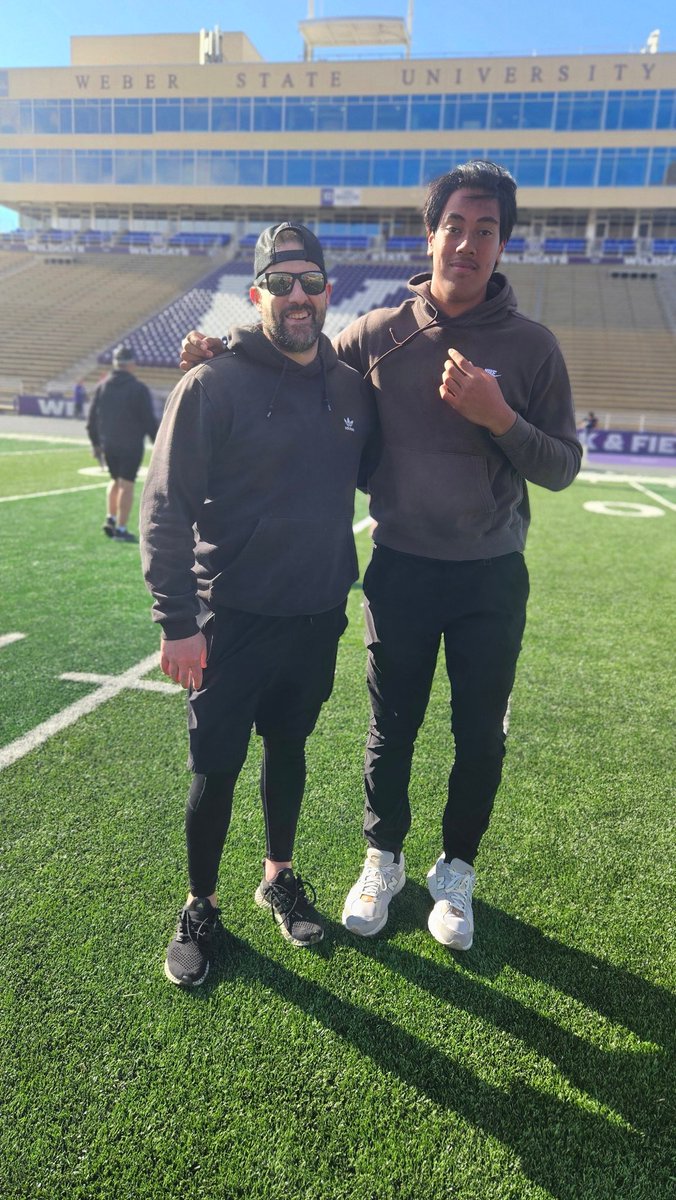 Thank you coach @Matty_AhYou and @mmental7 for a great visit at @weberstatefb ! @GregBiggins @BrandonHuffman @camzrealspeed @RepMax_io @latsondheimer @ocvarsityguy @EdisonChargers