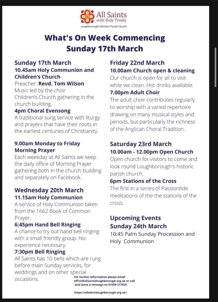What’s on in our church this week!