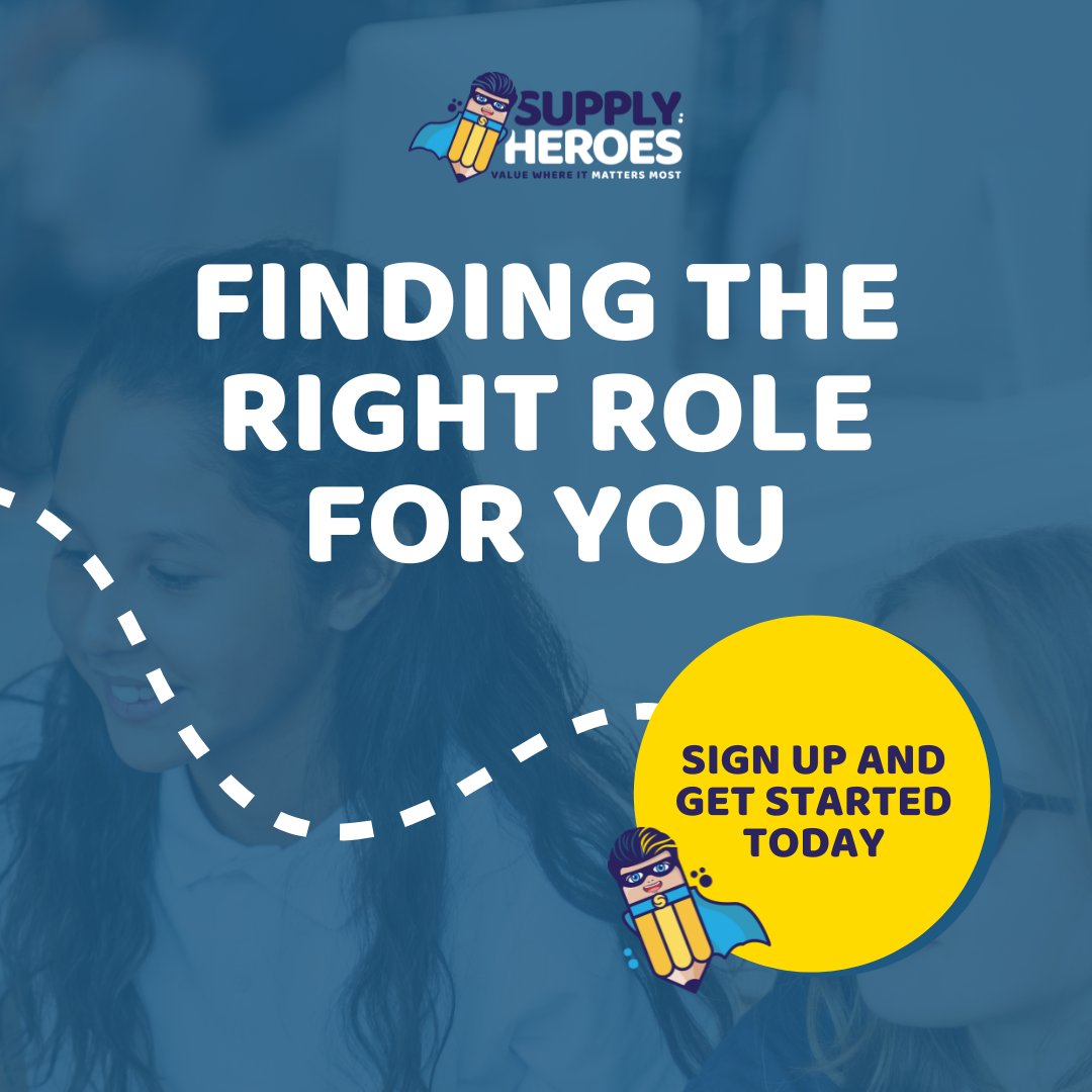 Find the right role for you with @supplyheroesed. Education recruitment experts specialising in: ✏️ Primary school teachers ✏️ Teaching assistants ✏️ School support staff ✏️ Senior leadership roles Sign up and get started today: supply-heroes.co.uk/sign-up/ #SchoolSupply