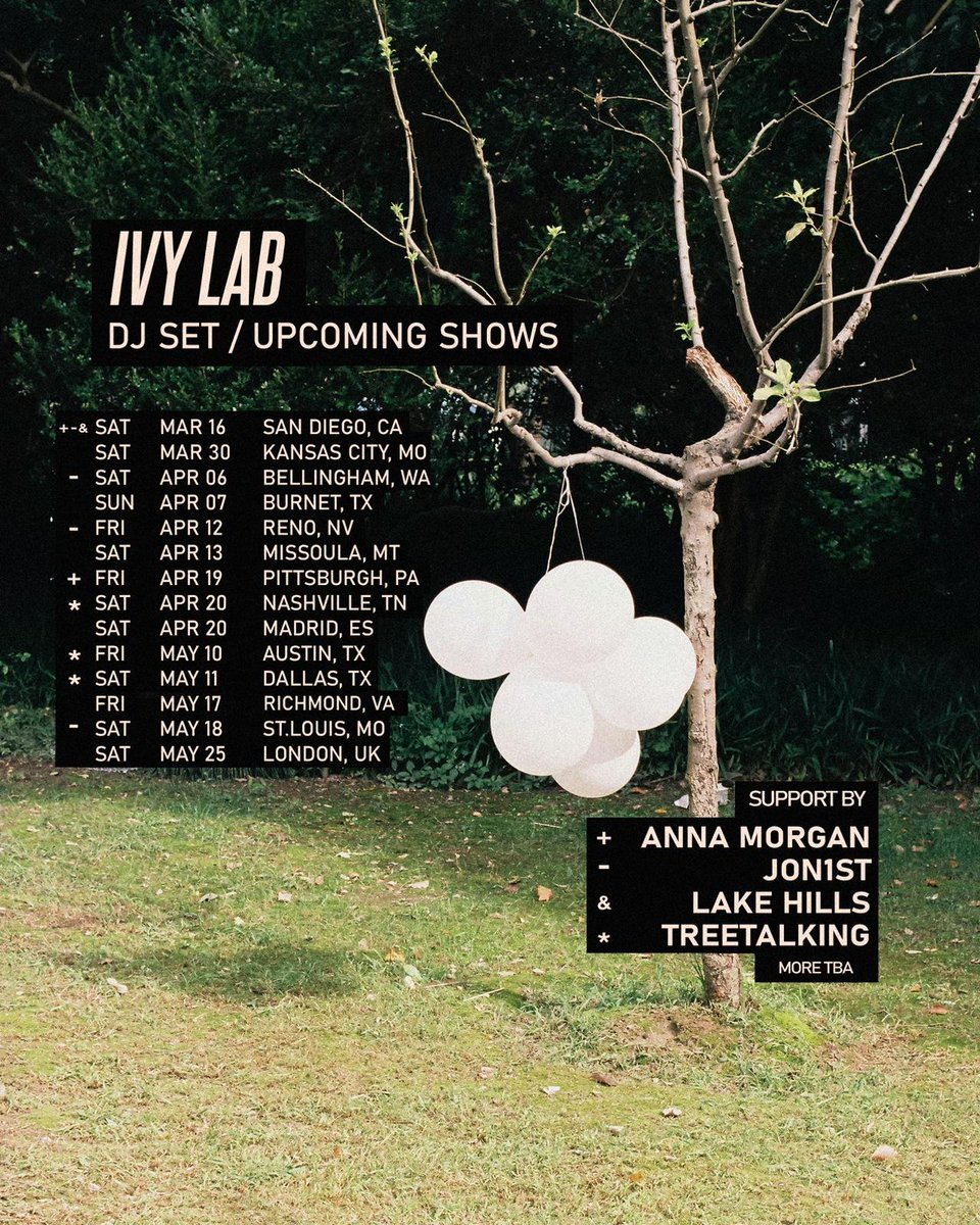 Tour is up and running and we thank you Miami / PHX for your energy the last two nights 🖤 Keeping it moving with a visit to the always down San Diego tonight, then here's where you'll find us on the rest of the run... pass through! 🎟️ laylo.com/ivylab/m/chPTE