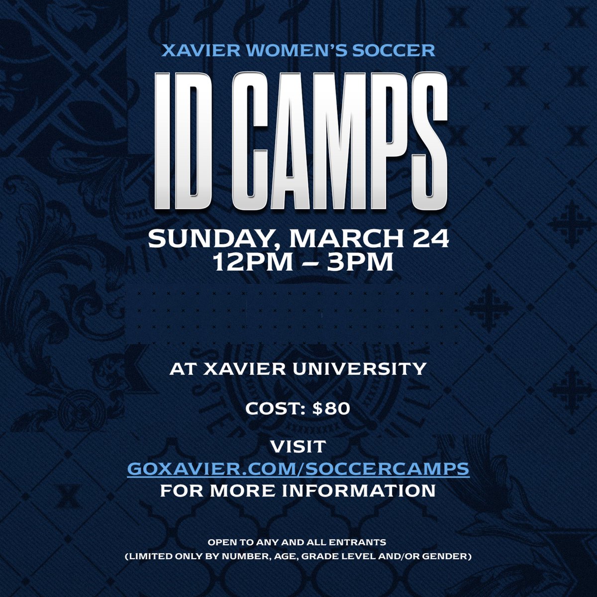 Still time to register for our ID Camp next weekend. Come watch our spring game vs Ashland (6pm k/o) on Saturday and showcase your talent to our coaching staff on Sunday. #perfectweekend Link to Register: xavierwomenssoccercamps.totalcamps.com