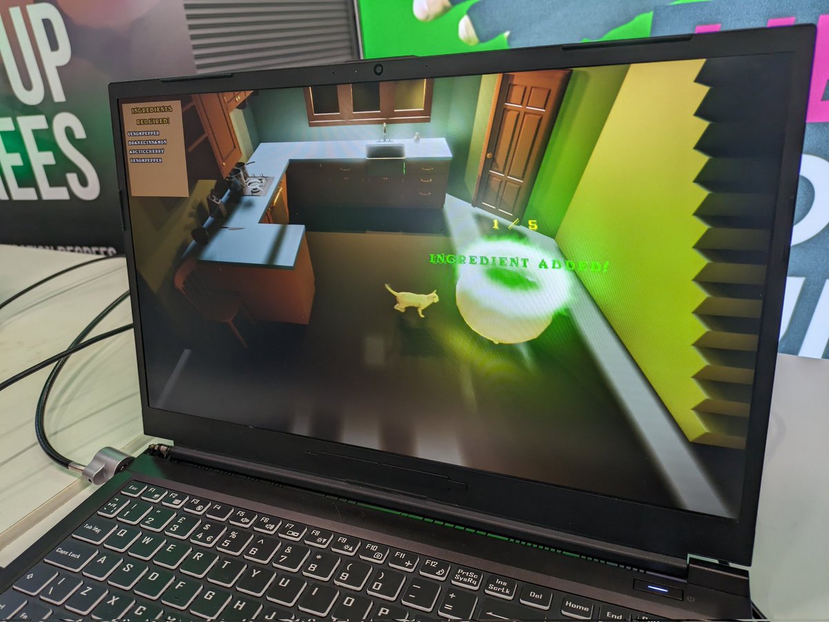 sgs_gamesdev's tweet photo. What a day! Massive pleasure to be @ukcgfevents #Bristol #ComicCon with @Karoinna &amp; @SharpeLewis1997, showing of the latest project in development 'Meowchemist' from @GetKrakenGames developed by our students.  #gamedev #gameart https://t.co/L3Qf2JXBGm