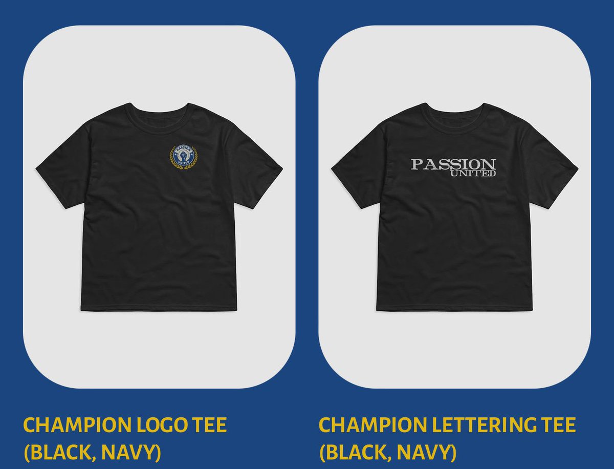 🚨Passion United Giveaway🚨

At Our Inaugural Event we would love to  get 2 people some merch!
Whether at Home or in Arlington:

To Enter, Please
💙Like
🔁Retweet

1 Hoodie of choice
1 Shirt of choice

Winners drawn @ 2PM CST Sunday!
It’s a Great day for a Great day!💛