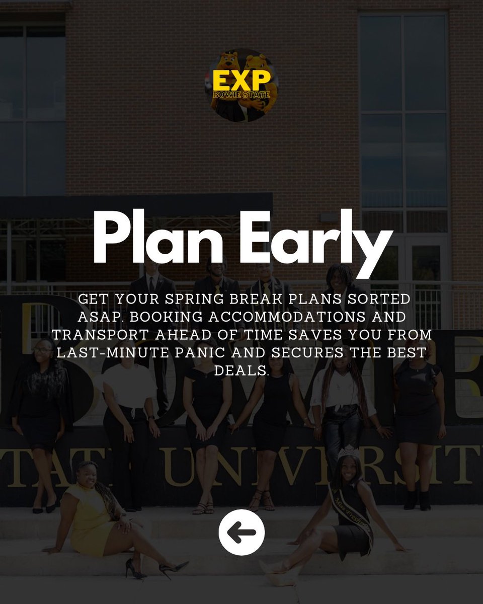 expbowiestate's tweet image. Maximize your spring break with these essential tips for college students! From planning ahead to staying safe and finding time to relax, we've got you covered. Get ready for an unforgettable adventure! 🌴 #SpringBreakTips #CollegeLife"