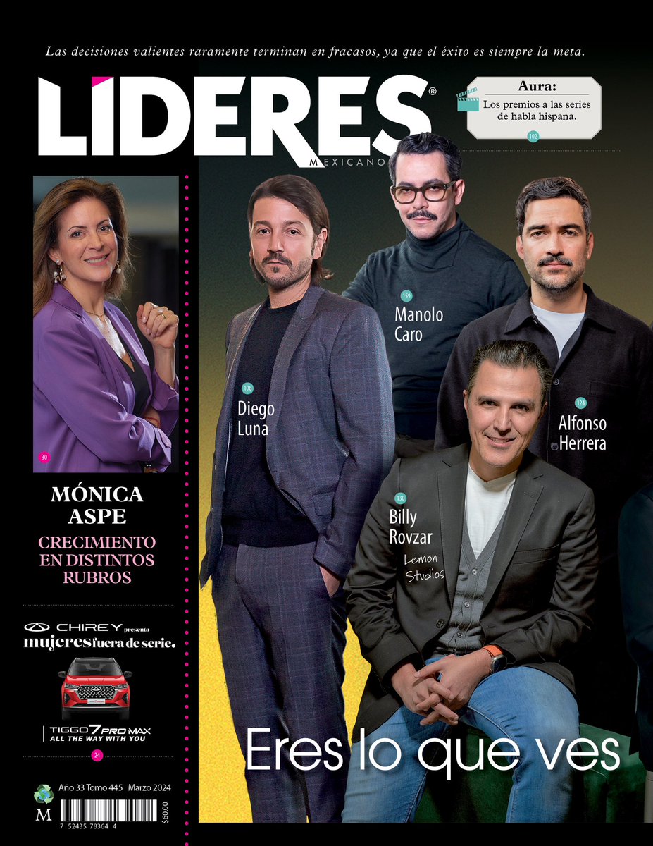 LideresMexicano's tweet photo. Presentamos la edición número 445, con Mónica Aspe, CEO de AT&amp;T México, en nuestra portada. No te pierdas los premios Aura, un reconocimiento a la excelencia del entretenimiento, con figuras destacadas como: Diego Luna, Manolo Caro, Alfonso Herrera y Billy
Rovzar. https://t.co/LplkZFm8si