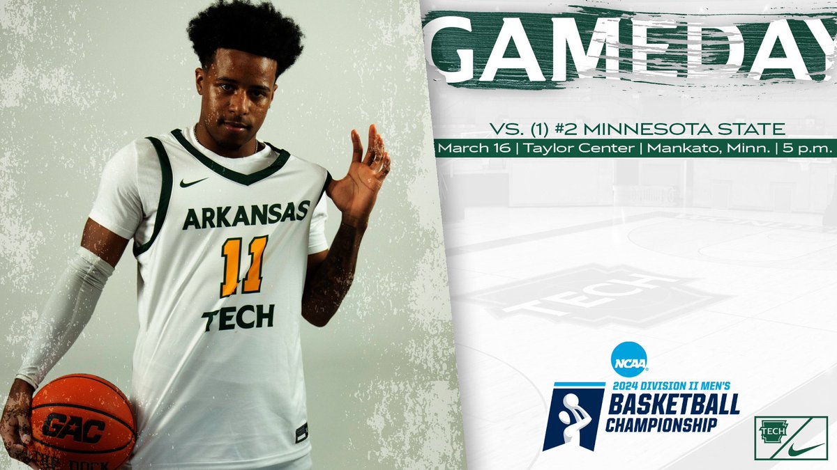 #GAMEDAY! Today’s the day! The Wonder Boys are back in the NCAA Tournament and will take on top-seeded and nationally-ranked No. 2 Minnesota State!

Tip-off is scheduled for 5 p.m.

FOLLOW LIVE⬇️
ArkansasTechSports.com/coverage

#FightOn