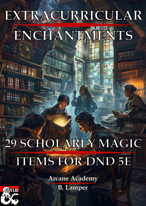 Presenting Extracurricular Enchantments: 29 magic school themed magic items for DnD 5e. From Strixhaven to Morgrave, what ever you need you can find it here!
Check them out along with our other DnD 5e content at DMs Guild #dnd5e #selfpromosaturday dmsguild.com/product/474362…