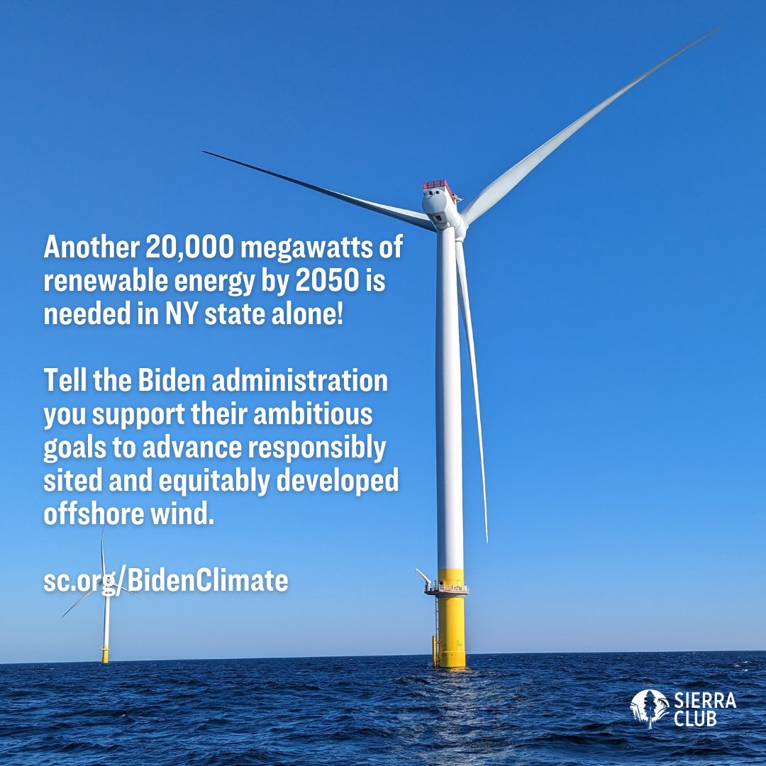 The first of its kind in the US, South Fork Wind Farm sits more than 30 miles off the coast of New York. Environmental, labor, & community organizations worked 10+ years to bring offshore wind to NY: the clean energy future we’ve been fighting for is here! sc.org/BidenClimate