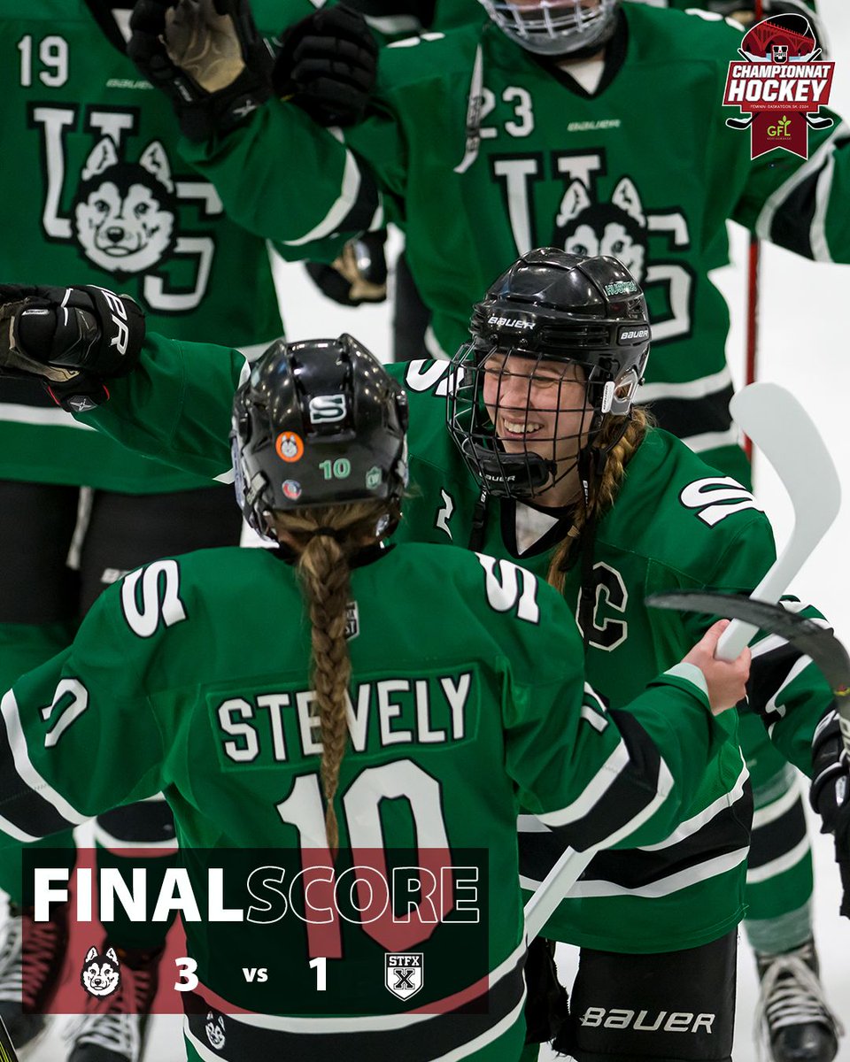 HuskieWHKY's tweet photo. Dogs got things DONE in the second! 🔥 

The Huskies will be back on the ice at MBP for another 10AM game Sunday morning for the consolation final in the 2024 GFL Women's Hockey Championship, presented by Connect Energy.

Match-up TBD!

#HuskiePride | #SeeThemBeThem https://t.co/48GC0ObaWr