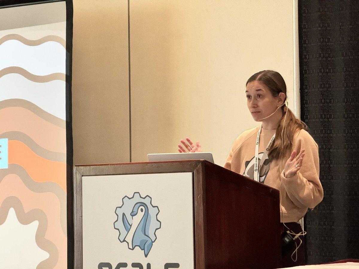 Tatiana talking about many ways to contribute to open source. First the obvious, contributing code … but great tips to get started, which may not be obvious:

Checking project rules & coding style, starting with small meaningful changes, and watch for smaller projects

#scale21x