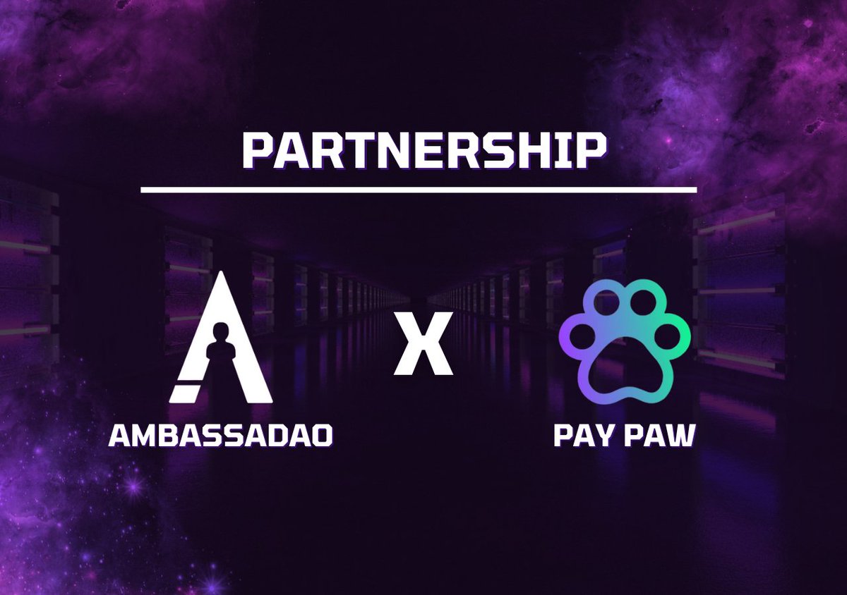 🎉AmbassaDAO X <a href="/PayPaw_Cards/">Pay Paw</a> 🐾

We're thrilled to announce our partnership with Pay Paw! 🚀

To kick off this collaboration, we'll be hosting a monthly event until April 17th. 📅

Our community of ambassadors will be engaging with Pay Paw on a daily basis to ensure we meet and