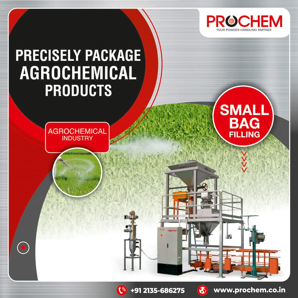 Optimize your agrochemical product packaging with Prochem's Small Bag Filling solutions. Achieve precision and consistency in every package, ensuring the highest quality for your agricultural products.

#agrochemicals #agriculture #agtech #manufacturing #precisionfilling