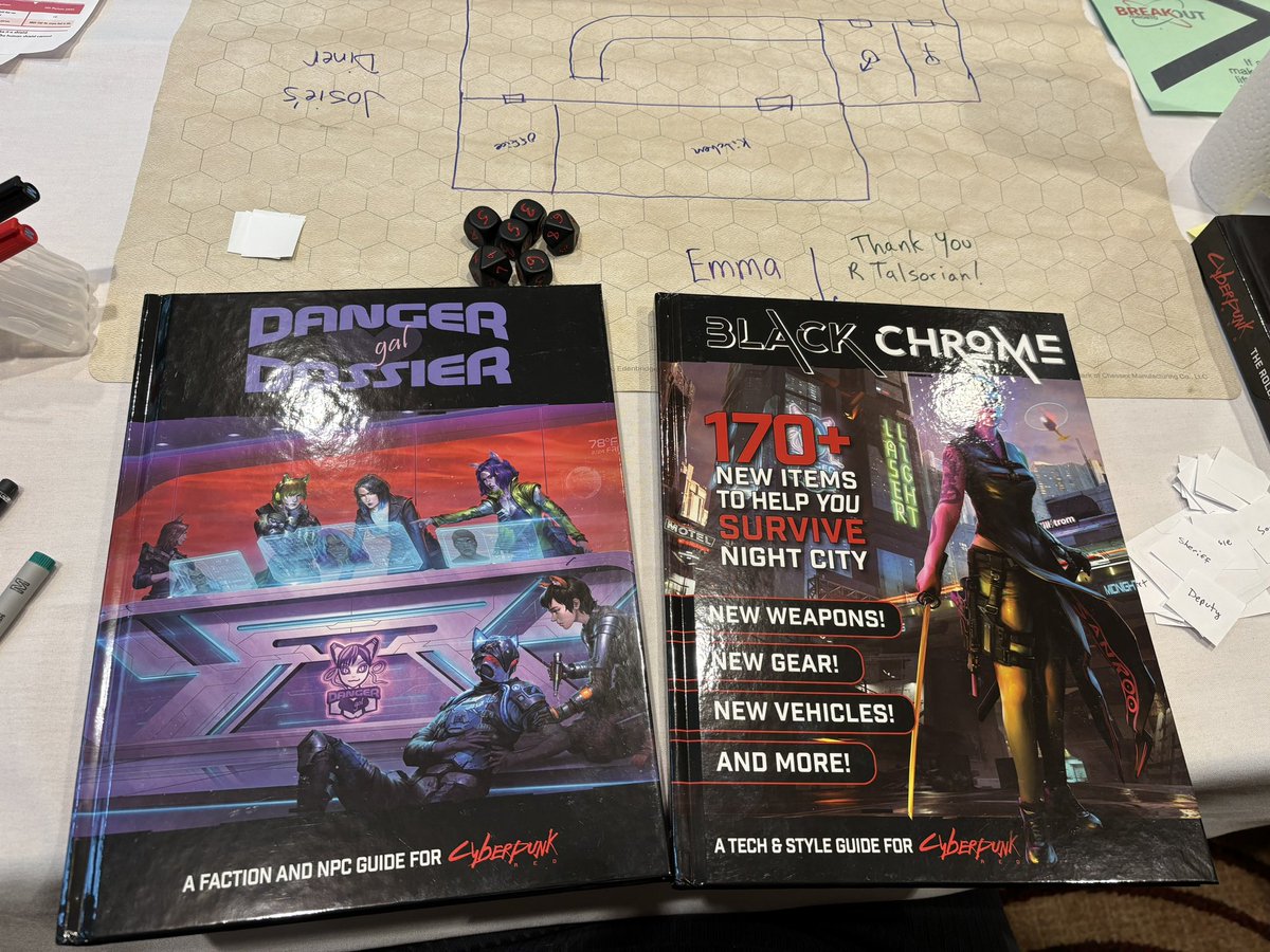 Thank you <a href="/RTalsorianGames/">R. Talsorian Games</a> for the support you gave #breakoutcon this weekend. I was lucky to win these two great books to round out my Cyberpunk library!