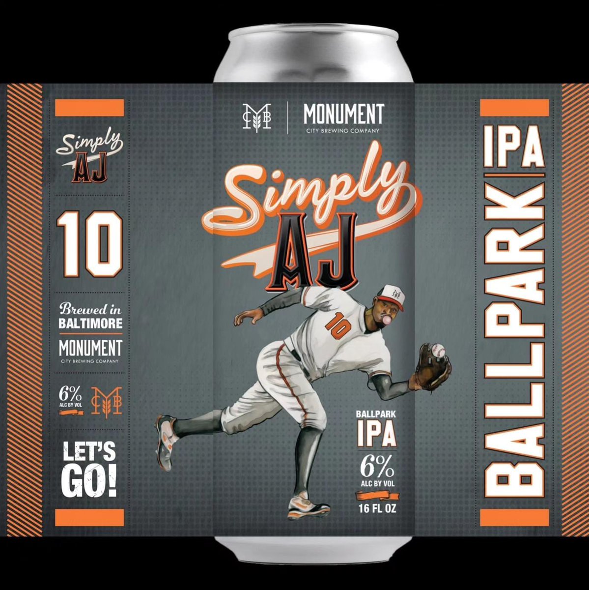 JakeDRill's tweet photo. Another #Orioles-themed IPA is coming to the Maryland craft beer scene for O’s 2024 Opening Day (3/28 in Baltimore).

@MonumentBrewing announced they will be releasing the Simply AJ Ballpark IPA (featuring @SimplyAJ10) that day: https://t.co/0pp56KYCAI