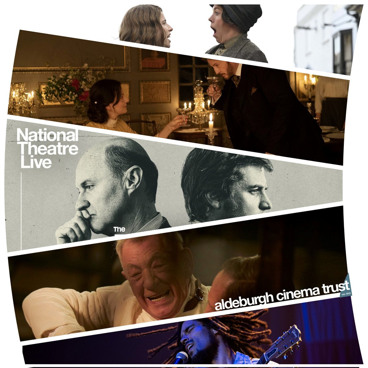 Big week on our big screen… Sweary Colman &amp; Buckley in WICKED LITTLE LETTERS; Ian McKellen's reimagined HAMLET; Binoche &amp; Magimel’s romantic feast THE TASTE OF THINGS; NT Live's THE MOTIVE AND THE CUE. Opening Friday - BOB MARLEY: ONE LOVE. More info at aldeburghcinema.co.uk