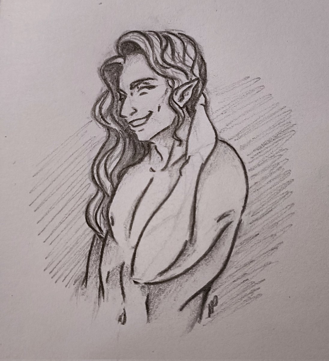 Happy Elf pencil sketch✏️
#elf #fantasy #sketchbook #sketch