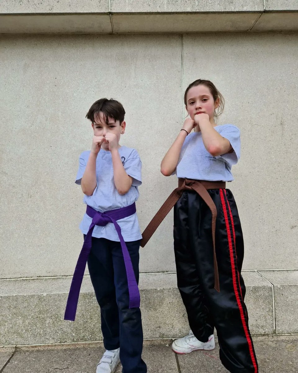 Congratulations, Poppy (Brown belt) and Dennis (Purple belt) on passing your gradings this morning. That was not an easy 3 hours, graded on fitness, technical ability, and endurance. Well done. 🥊💪👏
<a href="/FloreatWands/">Floreat Wandsworth Primary & Nursery</a> <a href="/klsettlement/">Katherine Low Settlement</a> 
#NeverGiveUp