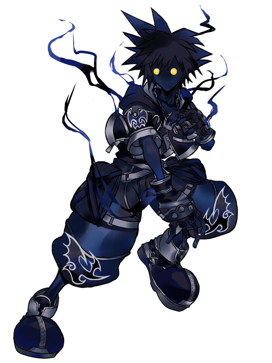 sora (kingdom hearts) solo looking at viewer simple background black hair white background 1boy gloves  illustration images