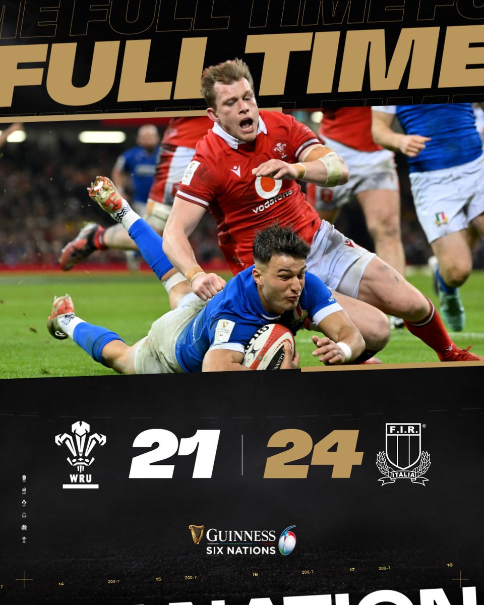 SixNationsRugby's tweet image. What a win for Italy 🤩🔥

#GuinnessM6N #WALITA