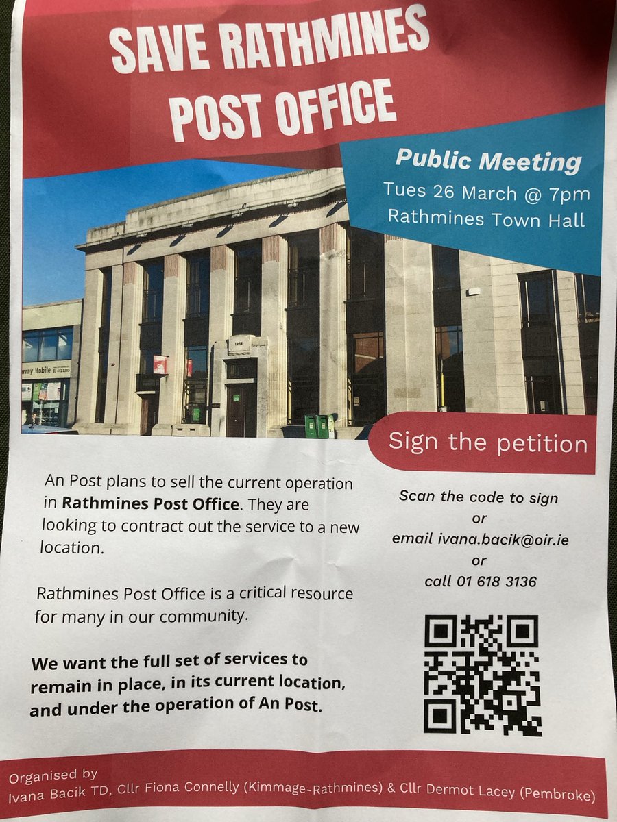 Ivana Bacik (@ivanabacik) on Twitter photo Out and about canvassing #Dublin6 this afternoon with <a href="/CllrFiConnelly/">Fiona Connelly</a> & the local <a href="/labour/">The Labour Party Ireland</a> team - advertising our public meeting to save #RathminesPostOffice Out and about canvassing #Dublin6 this afternoon with <a href="/CllrFiConnelly/">Fiona Connelly</a> & the local <a href="/labour/">The Labour Party Ireland</a> team - advertising our public meeting to save #RathminesPostOffice