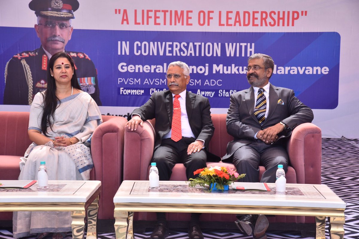 At the Sir Padampat Singhania Education Centre to address students staff and parents. Seated with me are Ms Bhawna Gupta and Mr Partho Kar. It was heartening to interact with the students and responding to their mature questions.