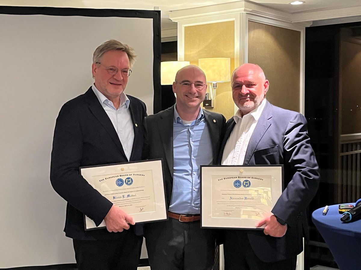 EBSQ Coloproctology (@ebsqcolo) on Twitter photo For the first time in our history, we have appointed 2 honorary fellows in recognition of their efforts in advancing our <a href="/EBSQcolo/">EBSQ Coloproctology</a> diploma. Many thanks to prof Klaus Matzel and prof Alexander Herold! For the first time in our history, we have appointed 2 honorary fellows in recognition of their efforts in advancing our <a href="/EBSQcolo/">EBSQ Coloproctology</a> diploma. Many thanks to prof Klaus Matzel and prof Alexander Herold!