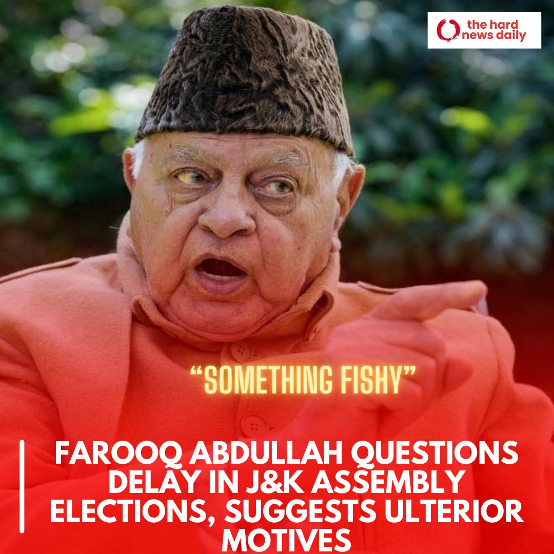 🗳️ #PoliticalInsight: #NC leader #FarooqAbdullah raises concerns over the delay in #AssemblyElection in #JammuAndKashmir, suggesting 'something fishy' in not aligning it with the #LokSabhaPolls. 
Calls for transparency and fairness. 
#IndianPolitics #ElectionNews…