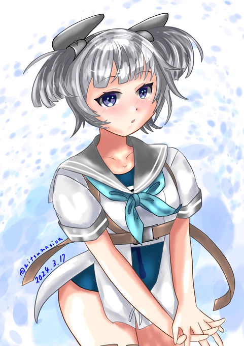 伊36が中々出ないので描けば出るをやろうと思ってたら今日の夕方ごろドロップしてくれました。なんか収まりが悪いのでE3そっちのけで描きました。#艦これ#伊36 