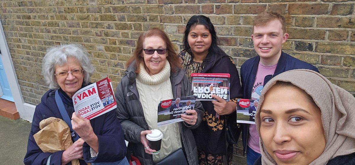 Our lovely members have been on #labourdoorstep this morning in Canary Wharf, Whitechapel & Weavers Ward. Huge thanks to all those who came whilst fasting during the Holy Month of Ramadan. Good support for @SadiqKhan & @unmeshdesai 🌙 Ramadan Kareem.