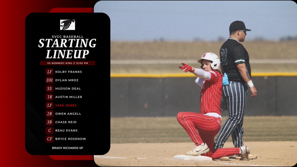 Starting lineup for game 1! Jake Jones looks to keep his hot start going, batting .469 in 11 starts.