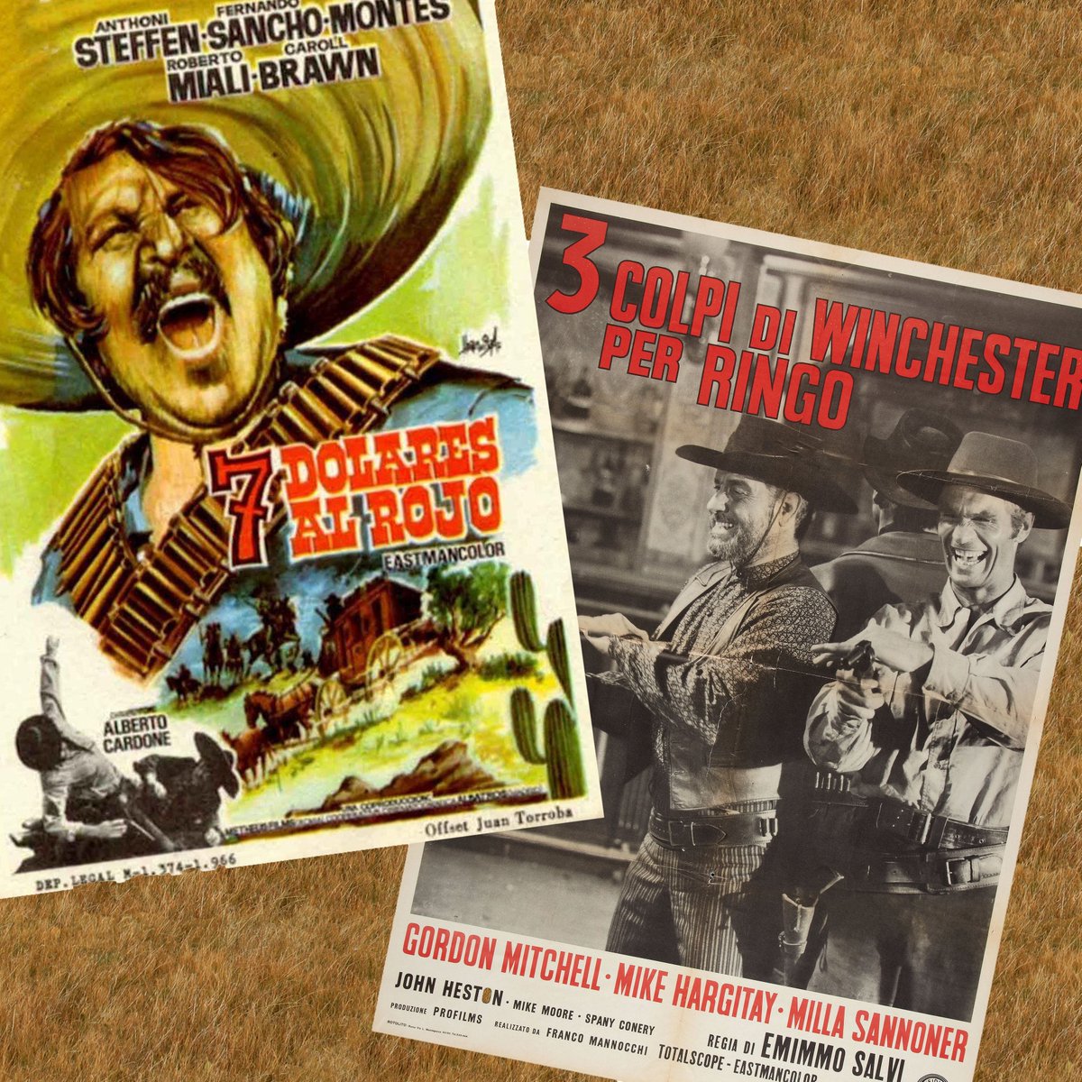 Released on this day 1966, Alberto Cardone's 
'7 Dollars on the Red'  & 
Emimmo Salvi's  'Three  Bullets for Ringo' 
#westernmovies #vintagecinema #spaghettiwesterns