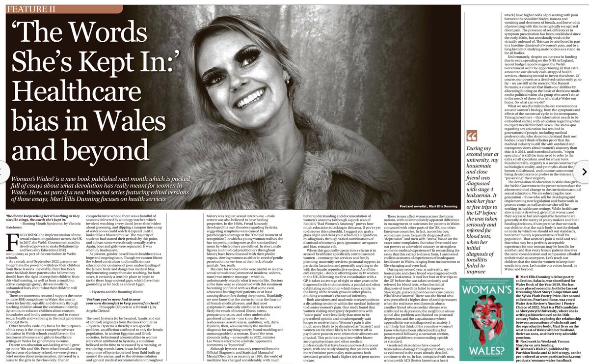 ๐๐๐ฃ๐ ๐ผ๐๐๐๐ค ๐ป๐ฆ๐๐๐๐๐ ๐ค๐ท (@mariiellis) on Twitter photo Cool to be in today's Western Mail with an excerpt from 'Woman's Wales,' forthcoming with @parthianbooks.
And of course, I managed to include some #poetry ๐๏ธ thanks to <a href="/AngelaCleland/">Angela Cleland</a> & <a href="/VickyGatehouse/">Victoria Gatehouse</a> ๐ฉท
#Devolution #WritingCommunity Cool to be in today's Western Mail with an excerpt from 'Woman's Wales,' forthcoming with @parthianbooks.
And of course, I managed to include some #poetry ๐๏ธ thanks to <a href="/AngelaCleland/">Angela Cleland</a> & <a href="/VickyGatehouse/">Victoria Gatehouse</a> ๐ฉท
#Devolution #WritingCommunity