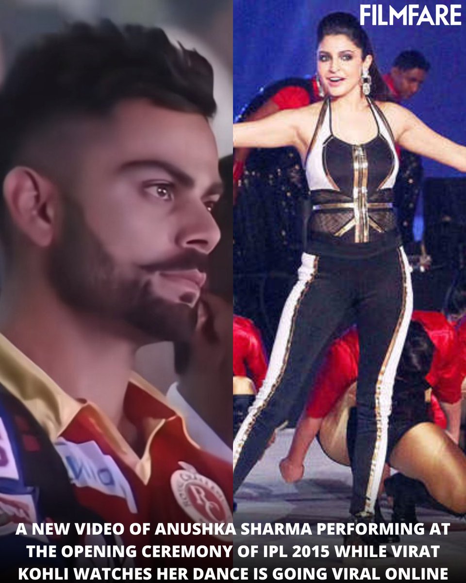 The opening ceremony of #IPL2015 when #AnushkaSharma had performed and #ViratKohli couldn't keep his eyes off her ❤️