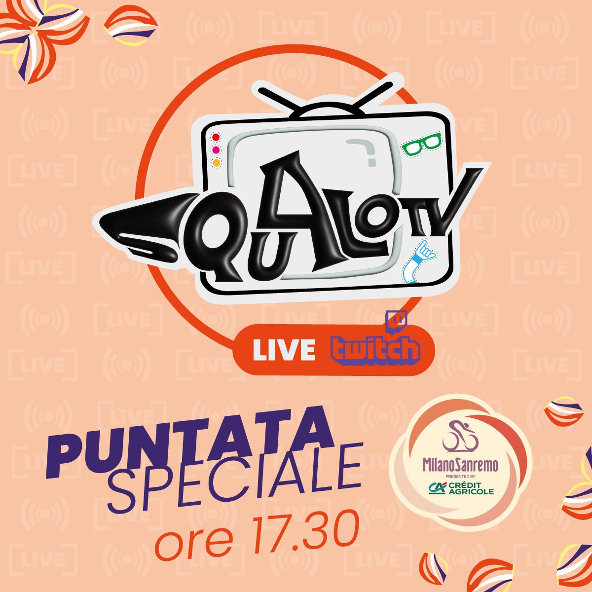 #MilanoSanremo raccontata da LaSqualo TV Live adesso! 📺 twitch.tv/lasqualotv