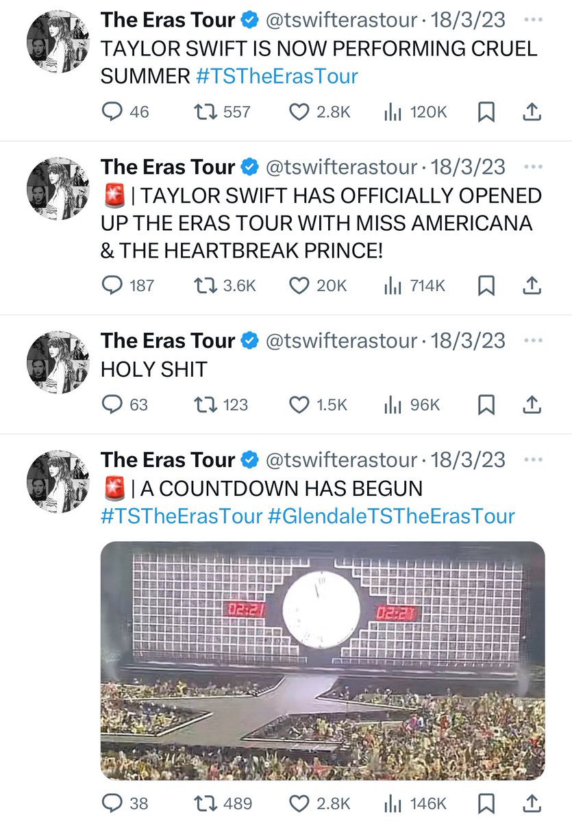 tswifterastour's tweet photo. I can't believe in less than 12 hours will be exactly ONE YEAR since The Eras Tour opening night 😭 Such a CHAOTIC and memorable day! 🫶🏼✨🔥 @taylornation13 @taylorswift13 https://t.co/aqU1XQa09S