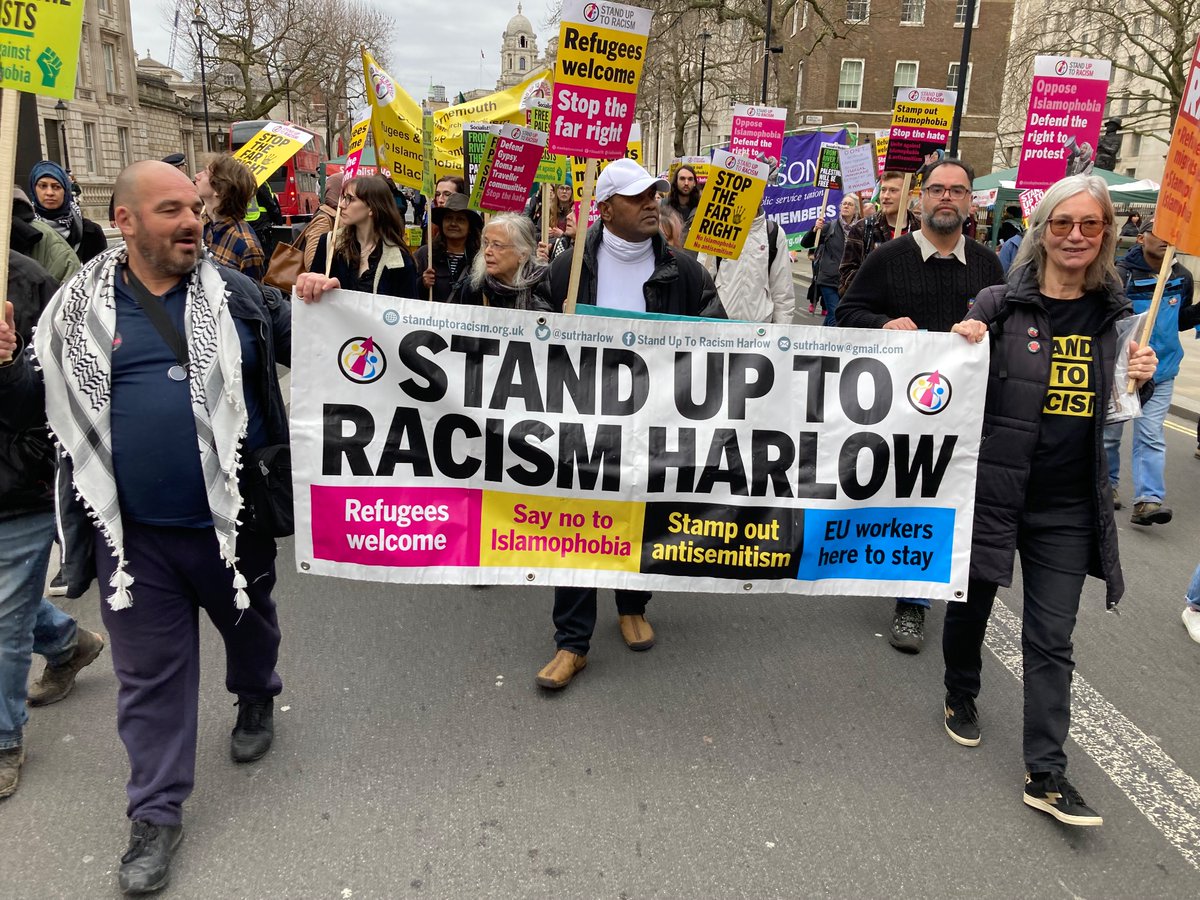 Harlow SUTR on the march today. #StopRacism #StopTheHate