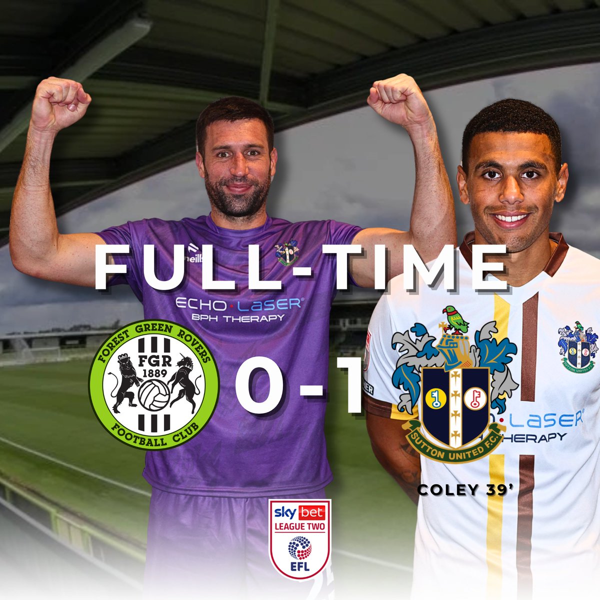 ⏱️ 𝗙𝗨𝗟𝗟-𝗧𝗜𝗠𝗘 | 0-1 A massive result on the road. Battled from the first minute to last! A special Coley strike the difference. ⚽️ Shoutout to our Amber Army of 278 for making the trip to Nailsworth. That one was for you. 💛 🟢 FGR 0-1 SUT ⚪️ #SuttonUnited