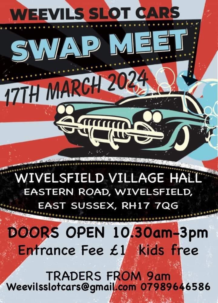NatScalextric's tweet photo. This Sunday we’ll be at Weevijs Swapmeet, pop by and say Hi https://t.co/DfCF29S7FD