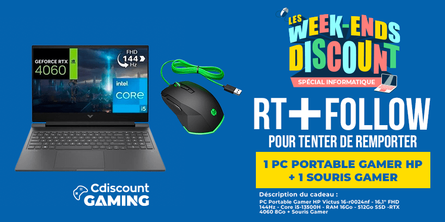 🎁 #Concours Pour fêter notre Weekend Discount informatique : bit.ly/3TDuxWB On vous propose de gagner un Pc Hp ainsi qu'une souris : bit.ly/3IzJfYl Pour participer : RT + FOLLOW 🍀 TAS : 21/03 #WeekendDiscount