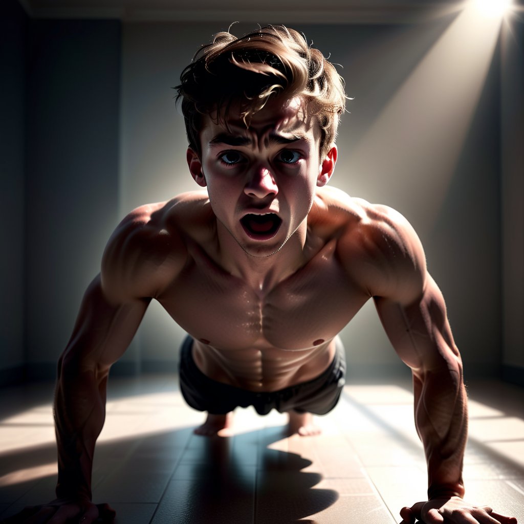 SweatCommander's tweet photo. Round 4

Commander cranks up the intensity.

Tanner wonders can he endure.

#aiart #workoutkink #forcedworkout #gaykink #fetish #bdsm https://t.co/P6hTfnEDW9